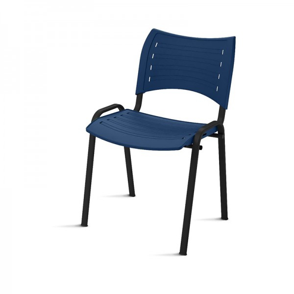Chaise intelligente avec structure en époxy noir et coque en plastique bleu